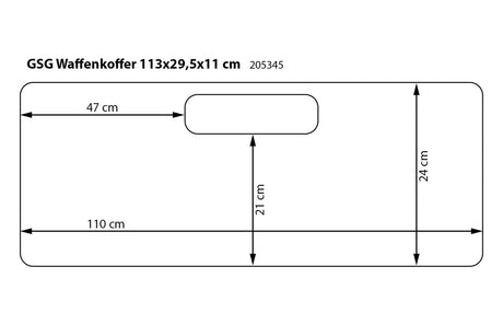 GSG Waffenkoffer Large Schwarz 113 x 29,5 x 11 cm