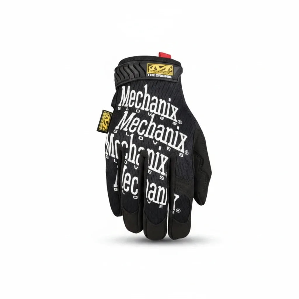 id-paintball Mechanix The Original Taktischer Einsatzhandschuh in Schwarz mit weißem Logo-Print und atmungsaktivem Gewebe