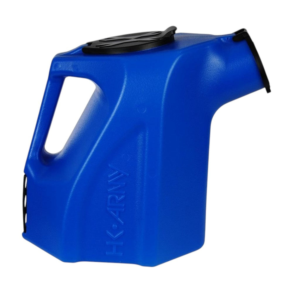 HK Army Ball Hauler in blue with integrated ball sizer for .68 paintballs and fast pod filling
