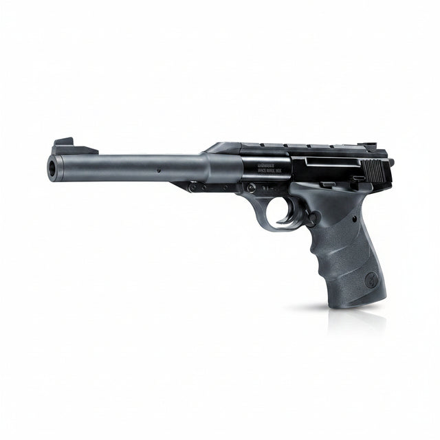 Browning Buck Mark URX 4,5 mm Diabolo Pistole mit ergonomischem Griff und Picatinny Schiene.