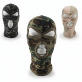 Lightweight 3-hole Camo Balaclava made from 100% cotton for paintball, airsoft and outdoor use under helmets or protective masks.