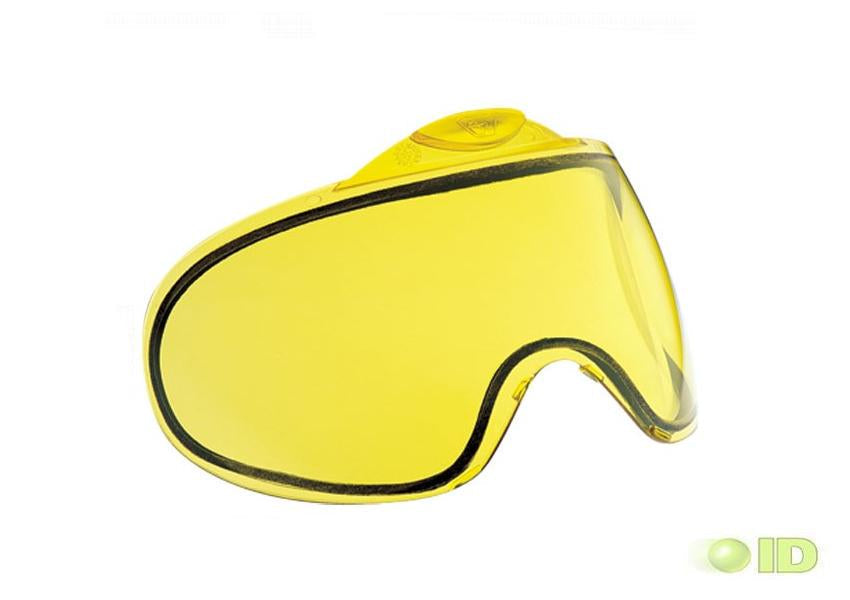 Dye Proto Switch Axis Thermalglas in Gelb mit Doppelglassystem als Ersatzglas für Proto Switch Paintball Masken.