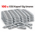 id-paintball 100er Set Umarex 12g CO2-Kapseln aus silbernem Metall für Luftdruckwaffen