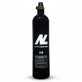 id-paintball New Legion 12 oz CO2 Tank in Schwarz mit Pin-Ventil für Paintball-Markierer