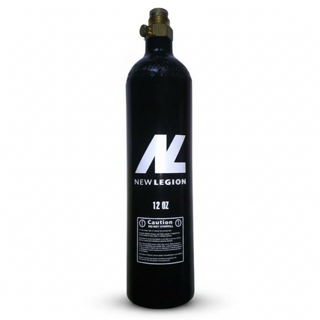 id-paintball New Legion 12 oz CO2 Tank in Schwarz mit Pin-Ventil für Paintball-Markierer