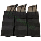 id-paintball 3-fach Molle Magazintasche in Schwarz mit elastischer Sicherung für Paintball Magazine