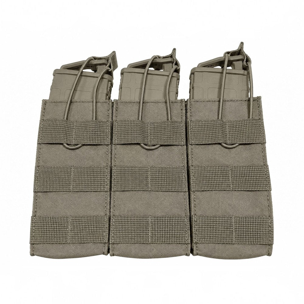 id-paintball 3-fach Molle Magazintasche in Coyote Brown für Paintball-Magazine mit elastischem Kordelzug