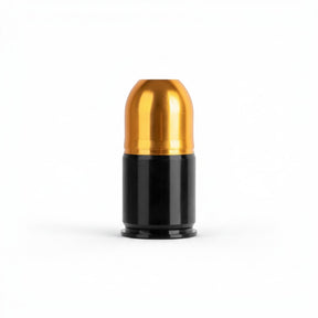 id-paintball 40mm Short Granate in Gold und Schwarz für gasbetriebene Granatwerfer mit 65 Schuss Kapazität