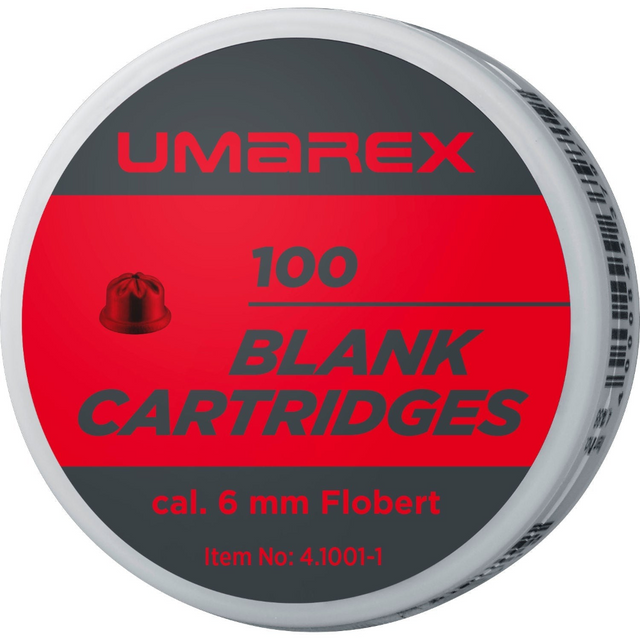 id-paintball 100 Stück Umarex 6mm Flobert Platzpatronen in runder Metalldose für laute akustische Effekte