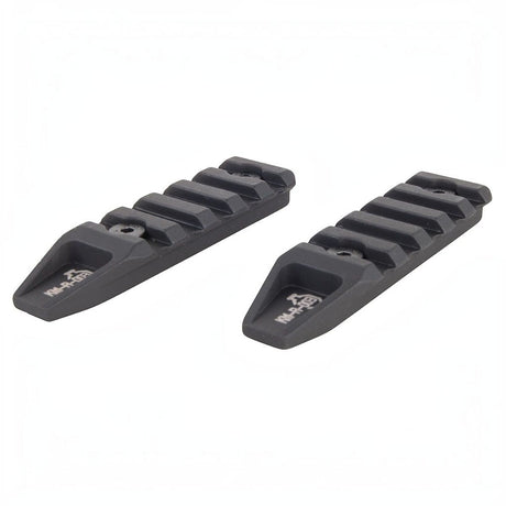 Zwei schwarze Ares Octaarms Keymod Rails aus Metall mit 75 mm Länge für taktisches Zubehör von id-paintball