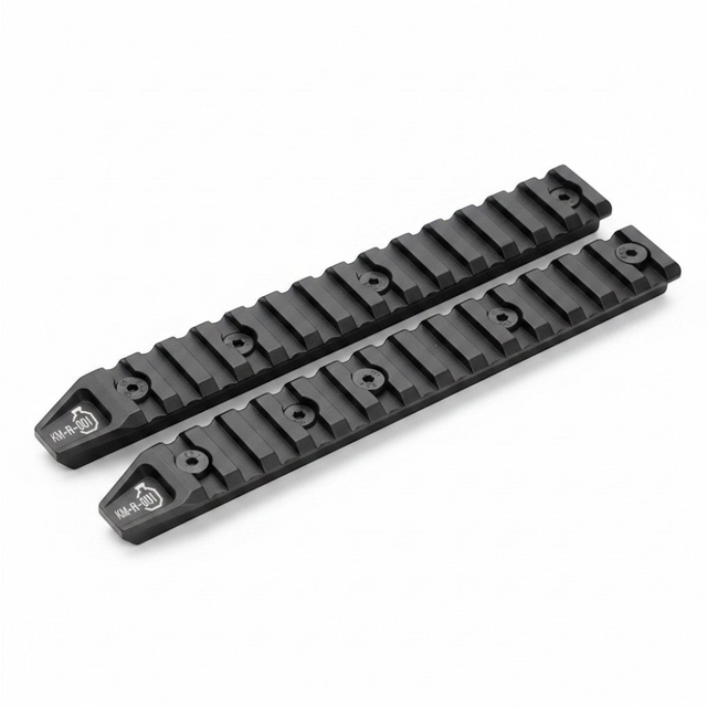 id-paintball Ares Octaarms Keymod Rail System in mattem Schwarz aus robustem Metall, 155 mm lang