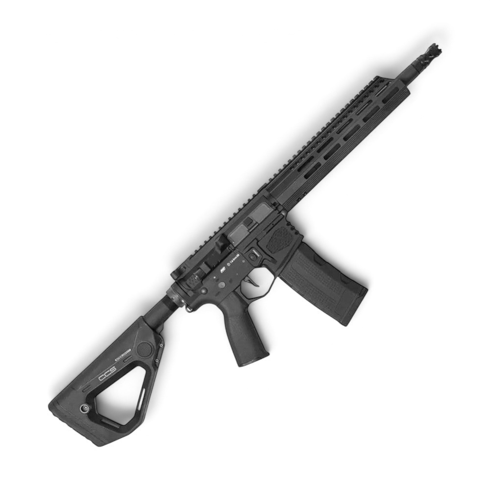 id-paintball ASG Hybrid Series H-15 Carbine S-AEG in Schwarz mit M-LOK Handschutz und Hera Arms CCS Schaft