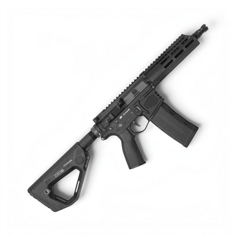 id-paintball ASG Hybrid Series H-15 CQB FMV S-AEG in Schwarz mit M-LOK Handschutz und Hera Arms CCS Schaft