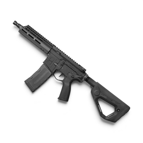 id-paintball ASG Hybrid Series H-15 CQB FMV S-AEG in Schwarz mit M-LOK Handschutz und Hera Arms CCS Schaft