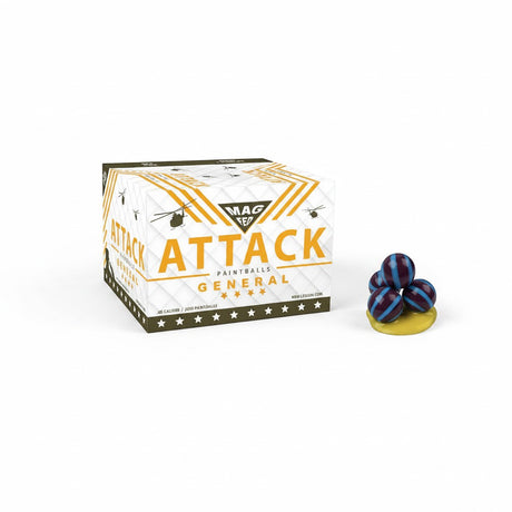 id-paintball New Legion Attack General Magfed Paintballs in Kartonage mit zweifarbigen Kugeln