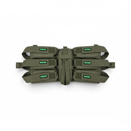 id-paintball Battlepack 6+1 HP in Oliv mit verstellbaren Pottaschen und Flaschenhalterung für Paintball