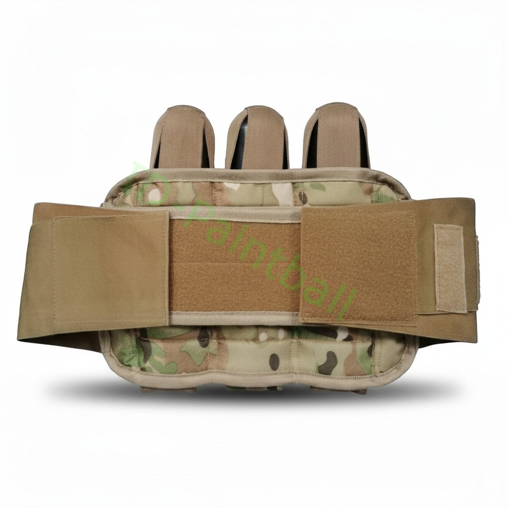 id-paintball Battlepack Desert Camo 3+4 mit elastischem Bauchgurt und Platz für sieben Paintball-Pods