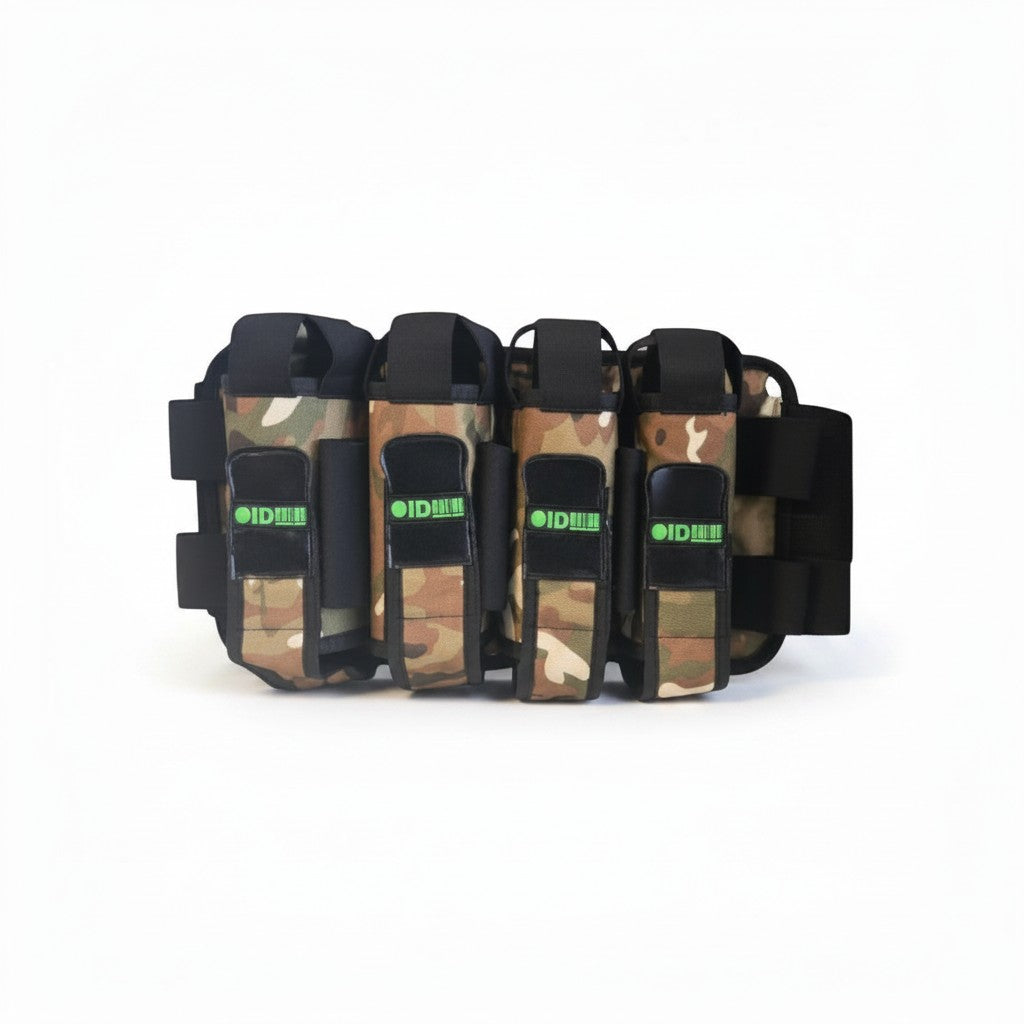 id-paintball Battlepack 4+5 in Desert Camo mit robusten Schlaufen für Paintball-Pods und sicherem Klettverschluss