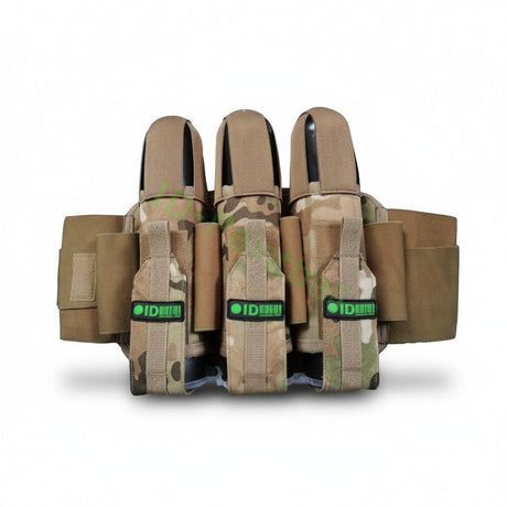 id-paintball Battlepack Desert Camo 3+4 mit elastischem Bauchgurt und Pod-Taschen für Paintball