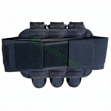 id-paintball Battlepack 3+4 in Schwarz mit elastischem Bauchgurt und Pod-Halterungen für Paintball-Spieler