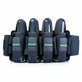 id-paintball Battlepack 4+5 in Schwarz mit vier Pod-Halterungen und gepolstertem Hüftgurt für Paintball-Spieler