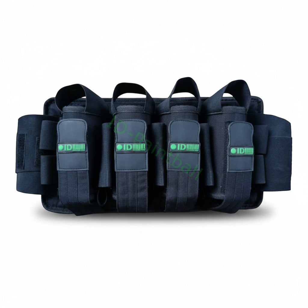 id-paintball Battlepack 4+5 in Schwarz mit gepolstertem Rückenteil und Klettverschluss für Paintball-Pods