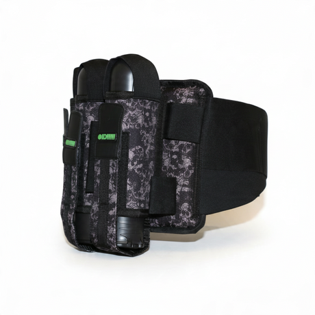 id-paintball Battlepack Skulls in Grau mit Totenkopf-Muster, bietet Platz für 9 Paintball-Pötte mit Polsterung