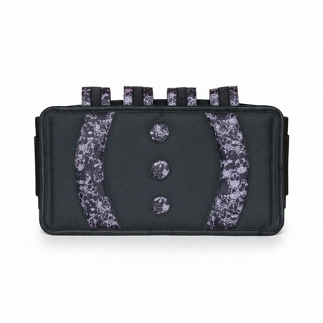 id-paintball Battlepack Skulls in Grau mit Totenkopf-Muster für 9 Paintball-Pötte und gepolstertem Rückenteil