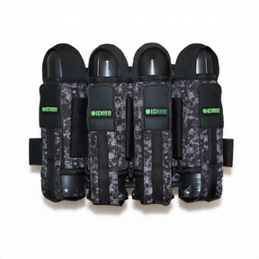 id-paintball Battlepack Skulls in Grau mit Totenkopf-Muster, bietet Platz für 9 Paintball-Pötte mit festen Loops.