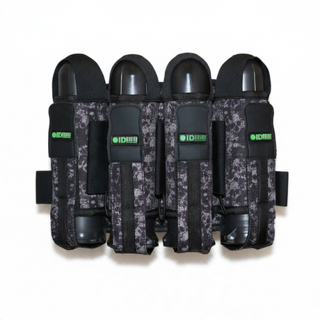 id-paintball Battlepack Skulls in Grau mit Totenkopf-Muster, bietet Platz für 9 Paintball-Pötte mit festen Loops.
