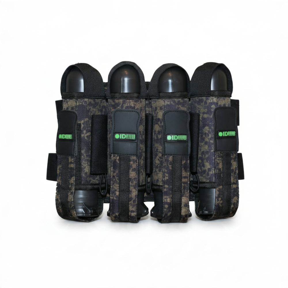 id-paintball Battlepack Skulls in Oliv mit Totenkopf-Muster, bietet Platz für 9 Paintball-Pötte mit festen Loops