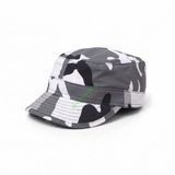 id-paintball US BDU Feldmütze aus robustem Rip-Stop-Baumwollstoff mit grauem Camouflage-Muster und festem Schild