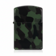 id-paintball Benzin-Sturmfeuerzeug mit Woodland-Camouflage-Muster, robustes und nachfüllbares Outdoor-Feuerzeug