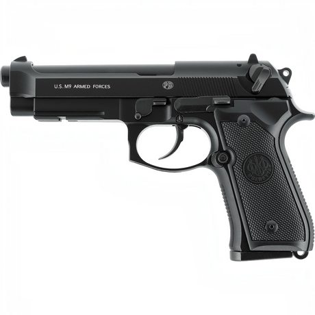 id-paintball Beretta M9 92SB-F Airsoft-Pistole aus Vollmetall in Schwarz mit Blowback-System