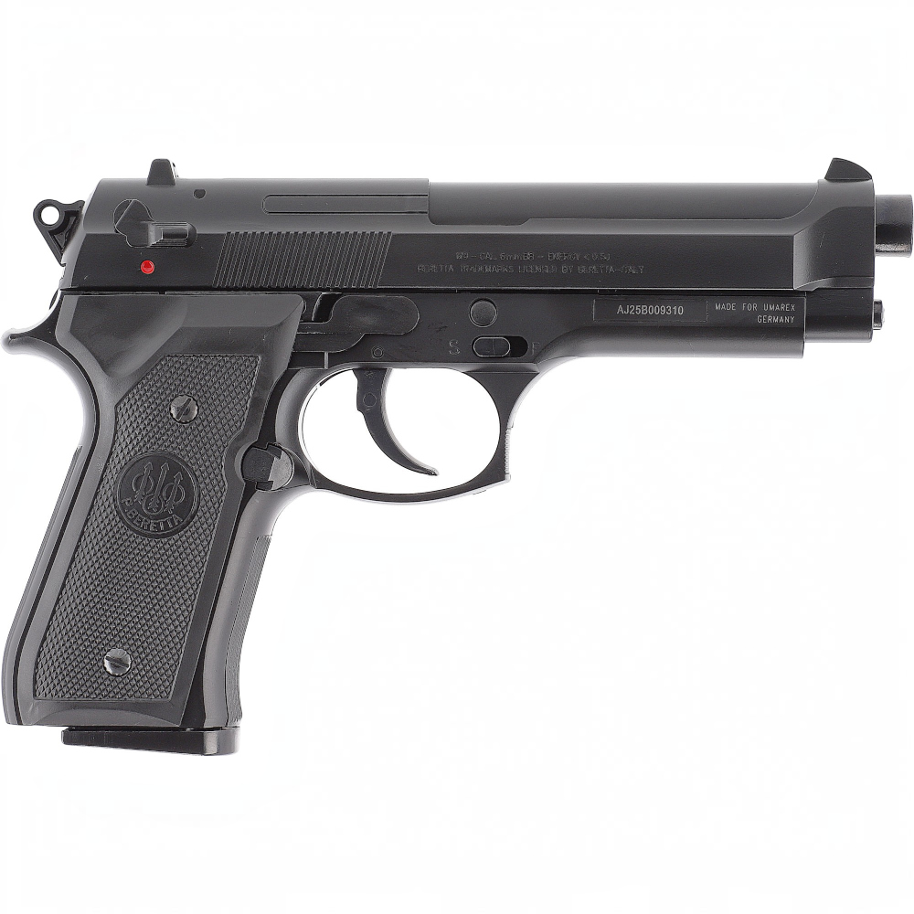 id-paintball Beretta M9 World Defender Airsoft Pistole in Schwarz mit Federdruck-System und 6 mm Kaliber