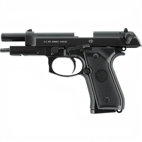id-paintball Beretta M9 GBB Airsoft-Pistole aus Vollmetall in Schwarz mit Blowback-System und Underrail