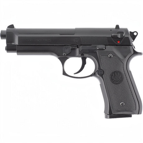 id-paintball Beretta M9 World Defender Airsoft Pistole in Schwarz mit Federdruck und klassischem Design