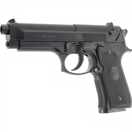 id-paintball Beretta M9 World Defender Airsoft Pistole in Schwarz mit Federdruck-System und klassischem Design