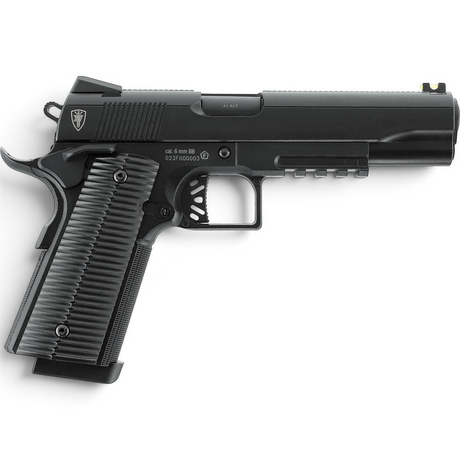 id-paintball Elite Force BlaMer CO2 Airsoft-Pistole in Schwarz mit skelettiertem Abzug und Picatinny-Schiene