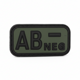 id-paintball Blutgruppen Patch AB negativ in Olivgrün aus robustem 3D-Gummi mit Klettrückseite