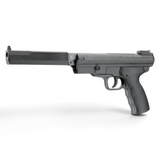 id-paintball Browning Buck Mark Magnum Luftpistole mit schwarzem Gehäuse und Fiberoptik-Visierung
