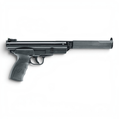 id-paintball Browning Buck Mark Magnum Luftpistole mit Knicklauf, schwarzem Kunststoffgriff und offener Visierung