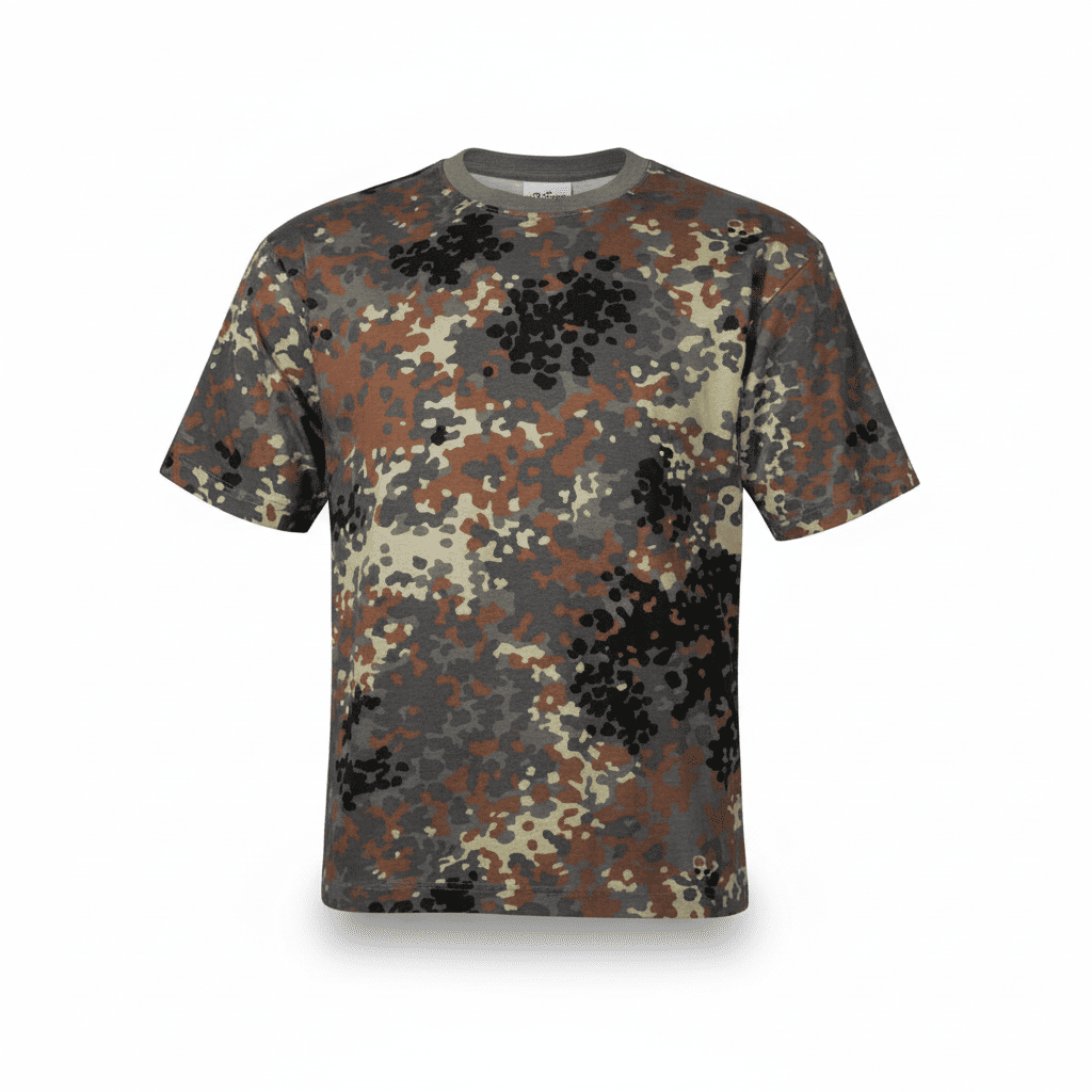 id-paintball Bundeswehr T-Shirt in Flecktarn aus 100% Baumwolle mit verstärktem Rundhalsausschnitt