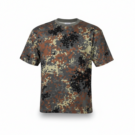 id-paintball Bundeswehr T-Shirt in Flecktarn aus 100% Baumwolle mit verstärktem Rundhalsausschnitt