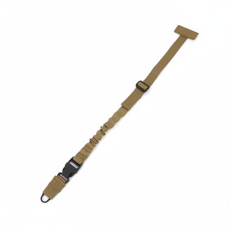 id-paintball 8Fields Bungee One Point Sling in Coyote mit MOLLE-Befestigung, Schnellverschluss und Haken aus Nylon.