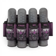 id-paintball Bunkerkings Fly2 Pack 4+7 in Purple Skull Design mit vier grauen Paintball-Pods in strapless Halterung