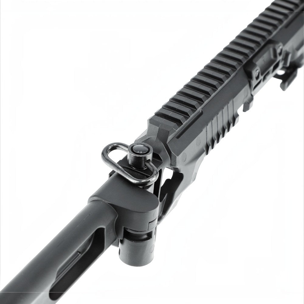 id-paintball T4E Carbine Conversion Kit für TR 50 aus schwarzem Polymer mit Picatinny-Schiene und QD-Aufnahme
