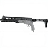 id-paintball T4E Carbine Conversion Kit für TR 50 Revolver aus schwarzem Polymer mit Picatinny-Schiene und Schulterstütze