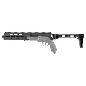 id-paintball T4E Carbine Conversion Kit aus schwarzem Polymer mit klappbarer Schulterstütze und Picatinny-Schiene