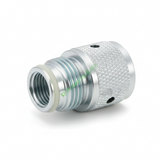 id-paintball CO2 Tank Adapter für 88g Kapseln aus silbernem Metall mit gerändelter Oberfläche